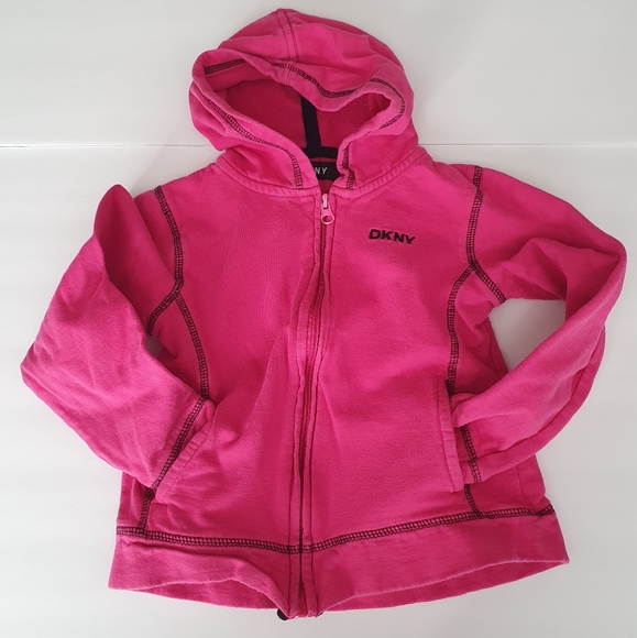 Dkny Other - DKNY Girls Pink Zip Hoodie Size 6.
